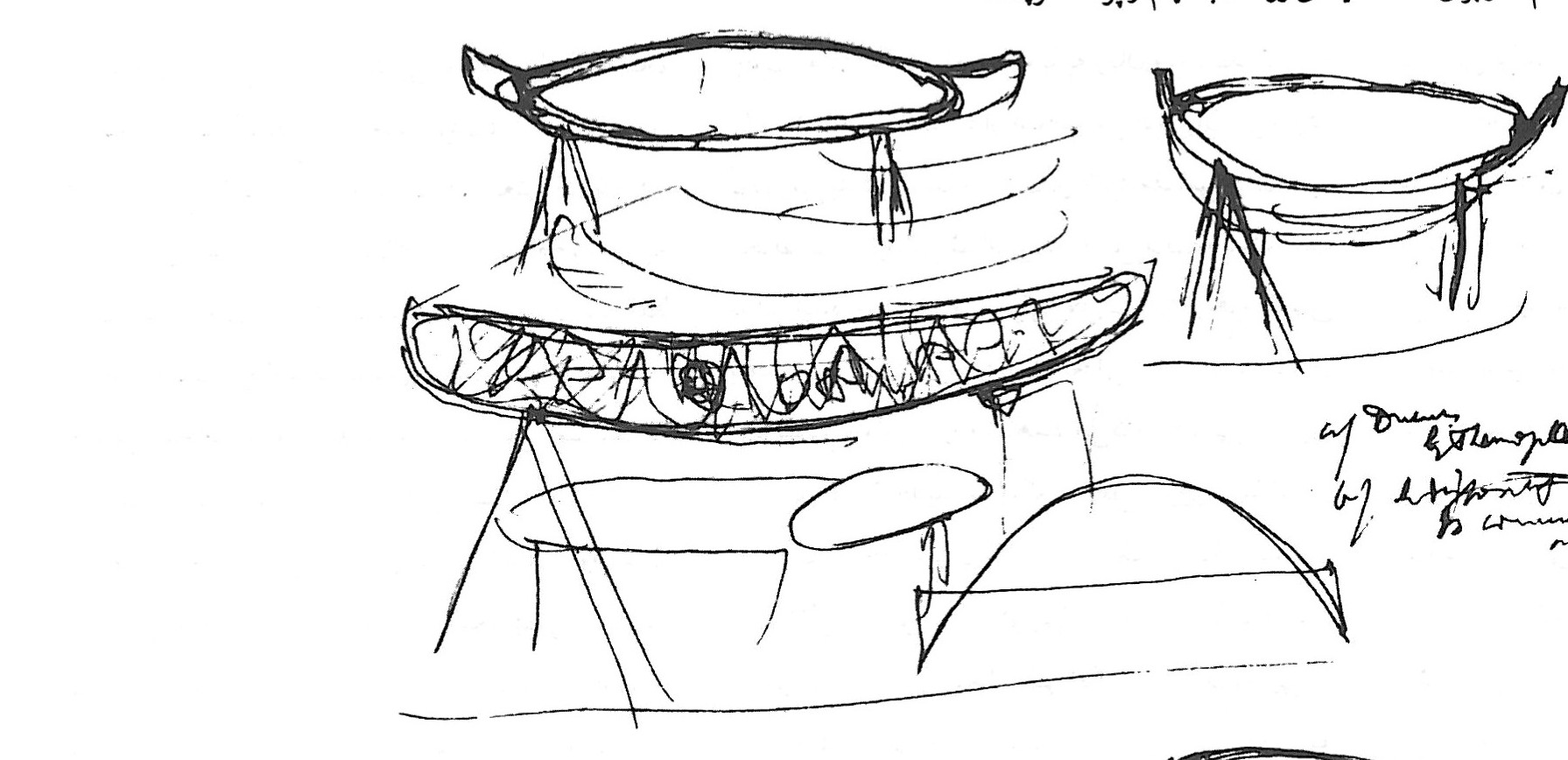 Le Corbusier Ronchamp roof sketch