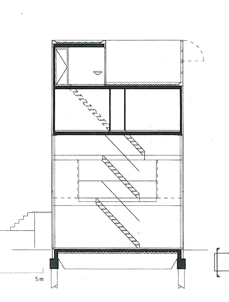 House 1 north-south cross section