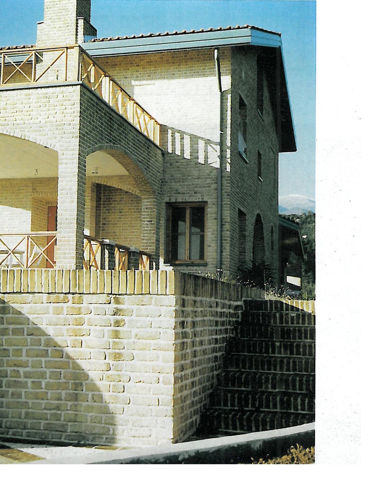 View from the northeast toward the terrace and north facade