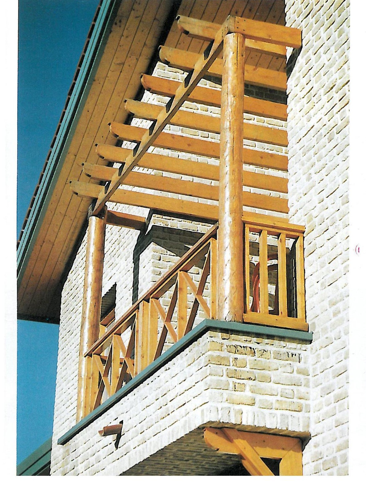 South balcony of the second floor, woodwork details