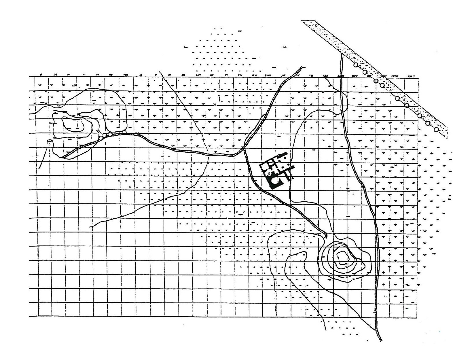 The ancient site of Bandian, with the approximate extent of the grid