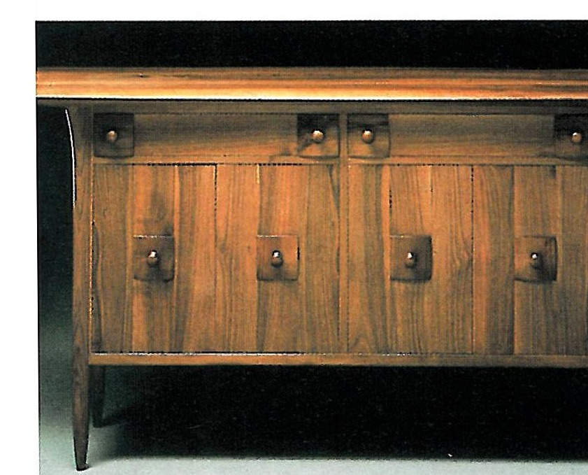 Oskar Kogoj — cabinet with four doors and two drawers, walnut burl
