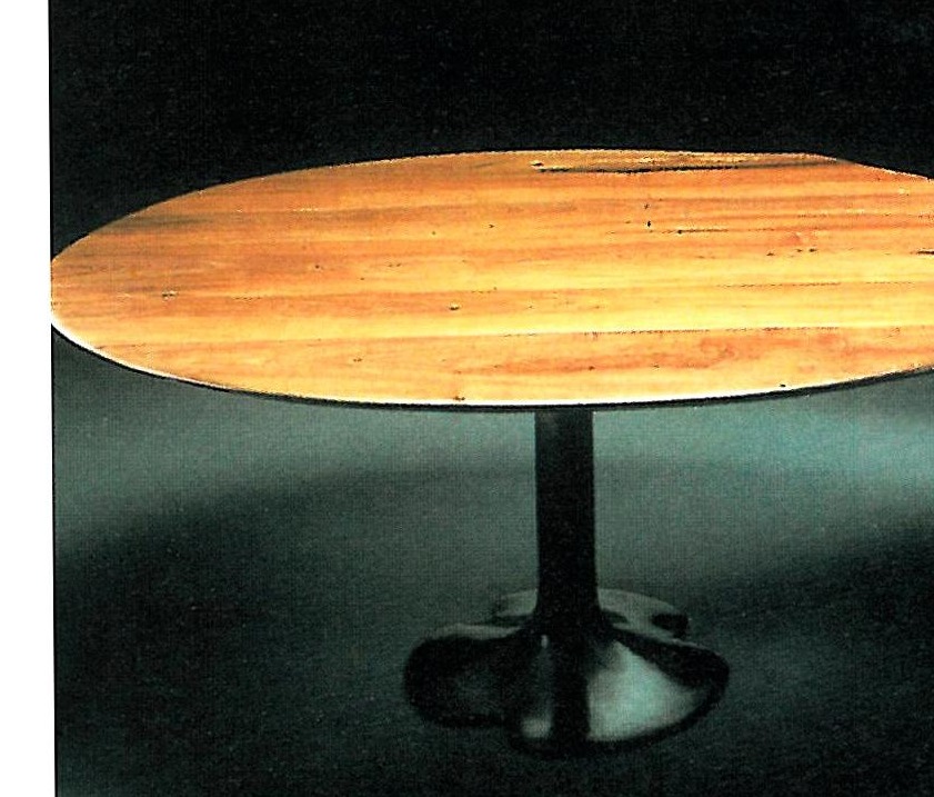 Oskar Kogoj — table with walnut-burl top and cast base