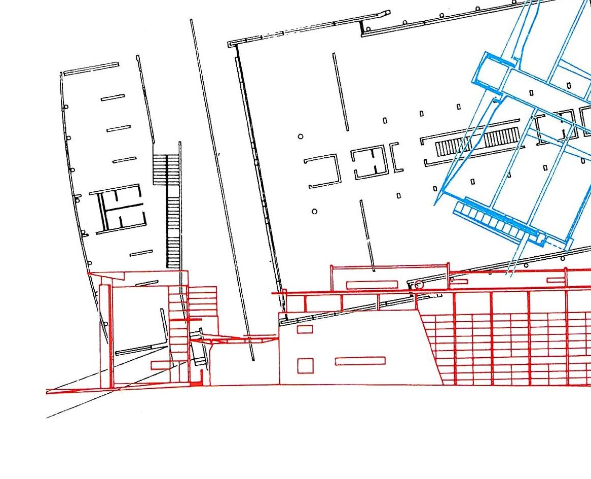 Central Offices and Warehouse of a Pharmaceutical Company, Maribor — plan, section and elevation