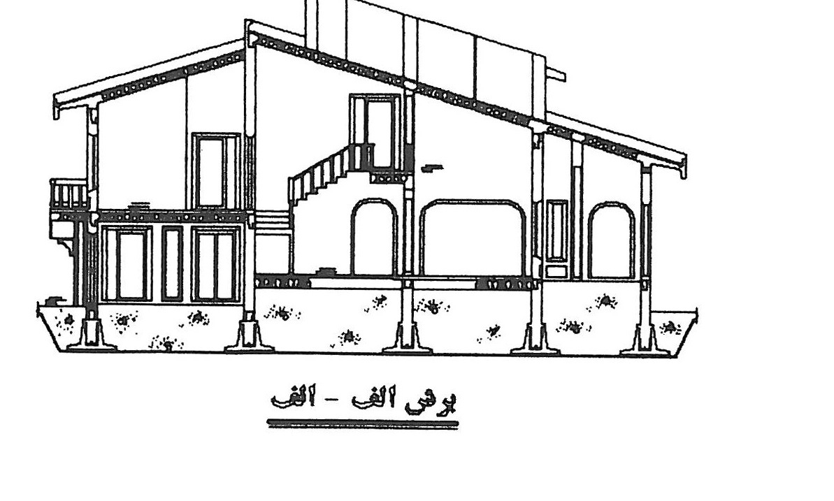 Sample villa built with the MK Beton precast system, northern Iran — section A-A