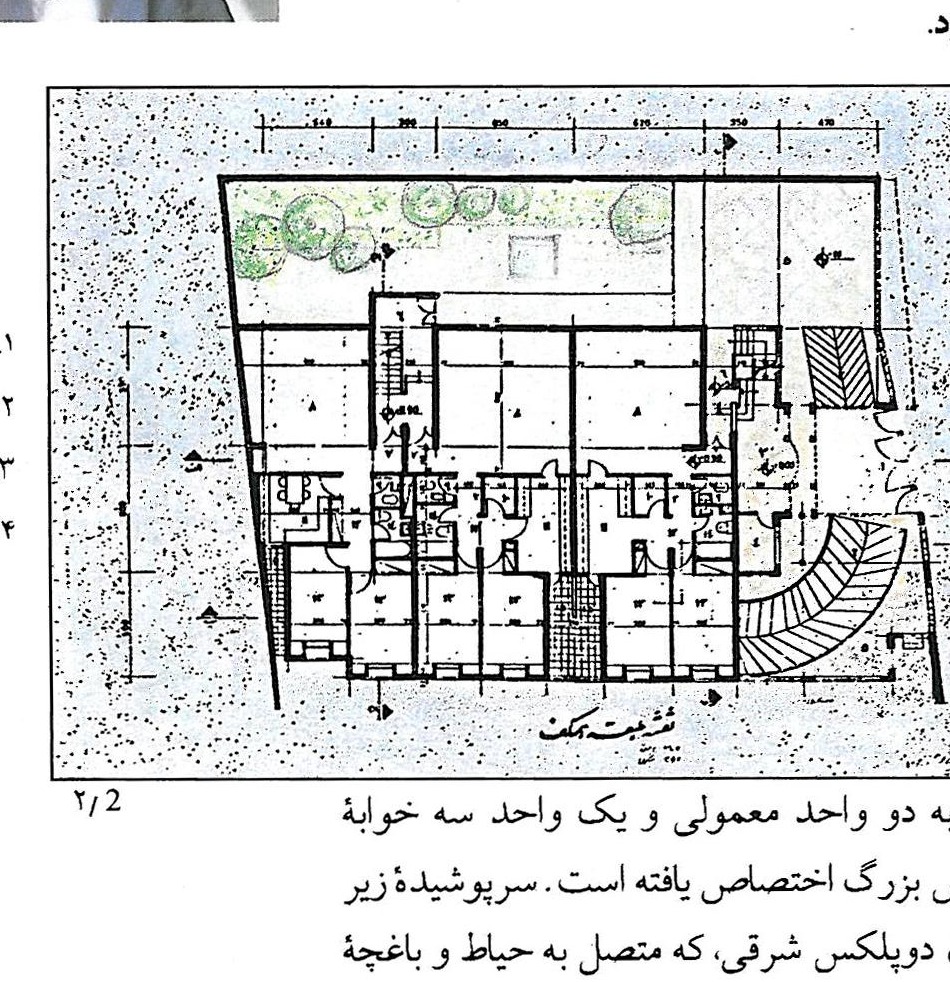 Residential Building, Chamran Highway, Tehran, 1987 — ground floor plan