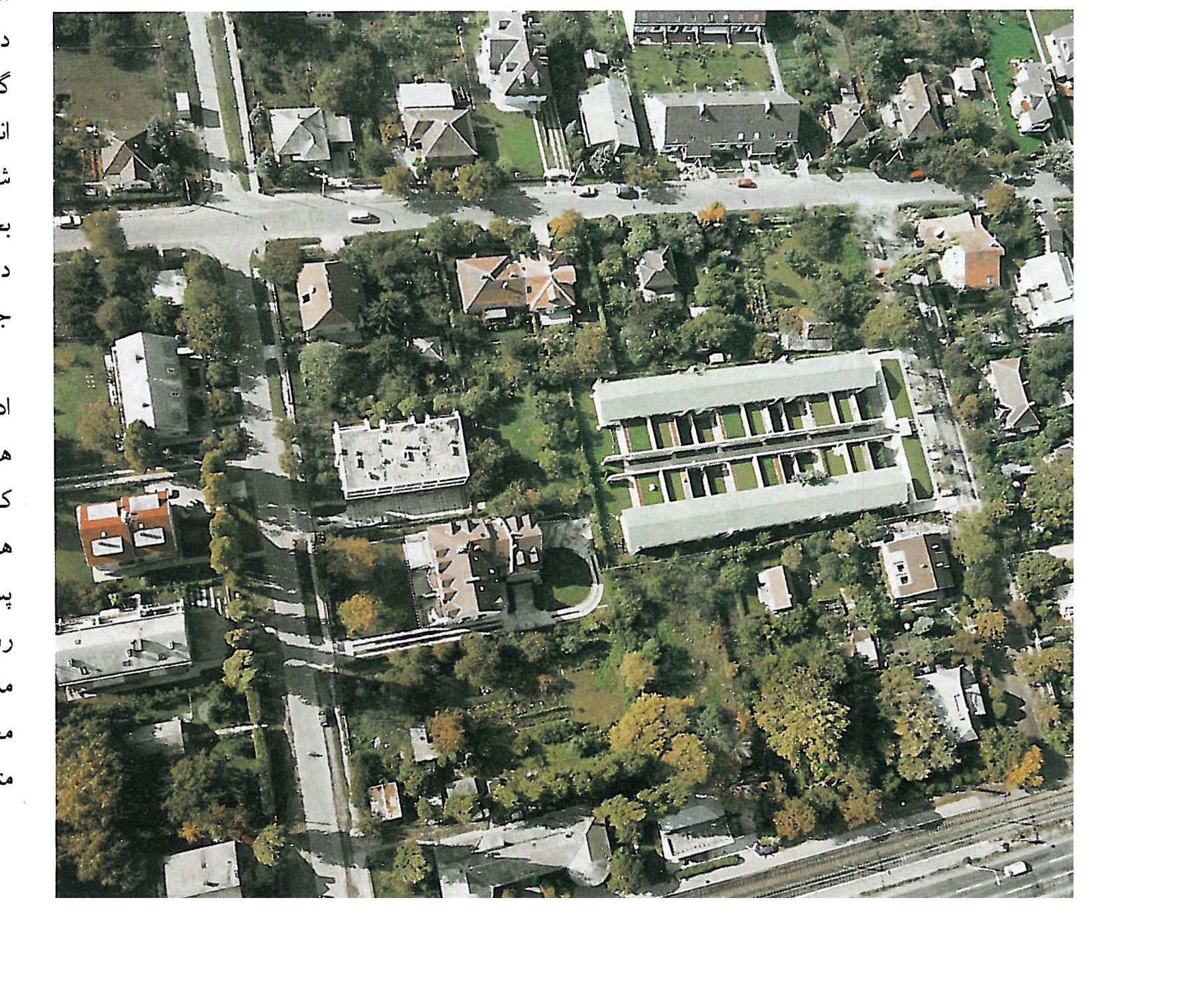 Római-part Residential Complex of Atrium Houses, Budapest — aerial view of the complex