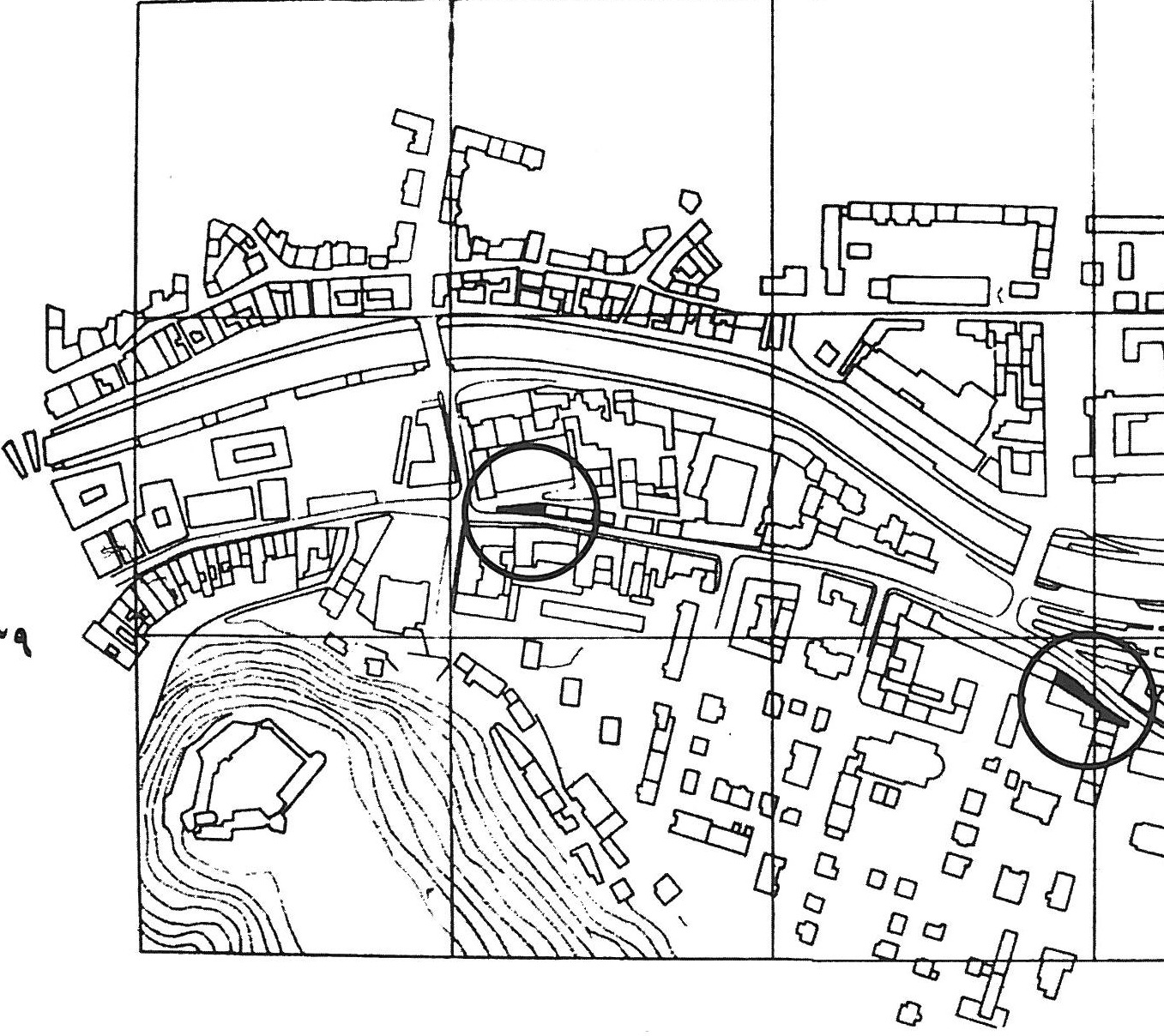 Plan of the historic centre of Ljubljana