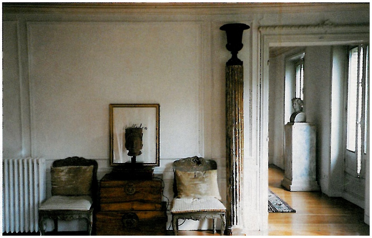 Paris apartment, Chinese trunks and a Twombly gravure