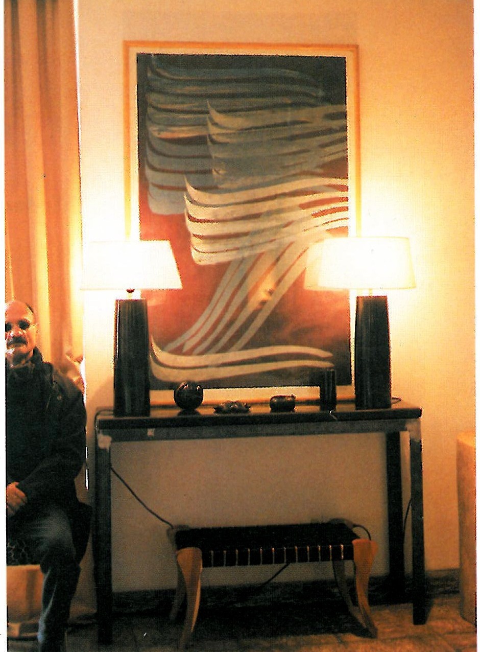 Vanak house, console with a Zenderoudi calligraphic painting