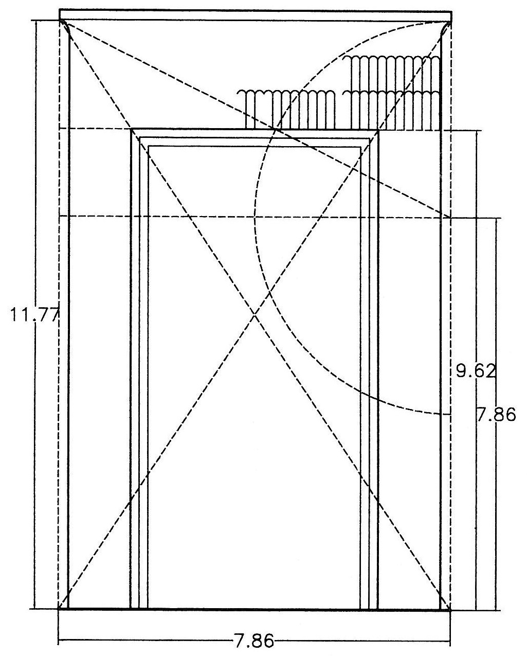 Geometrical relations in the doorway on the north side of the Hall of a Hundred Columns