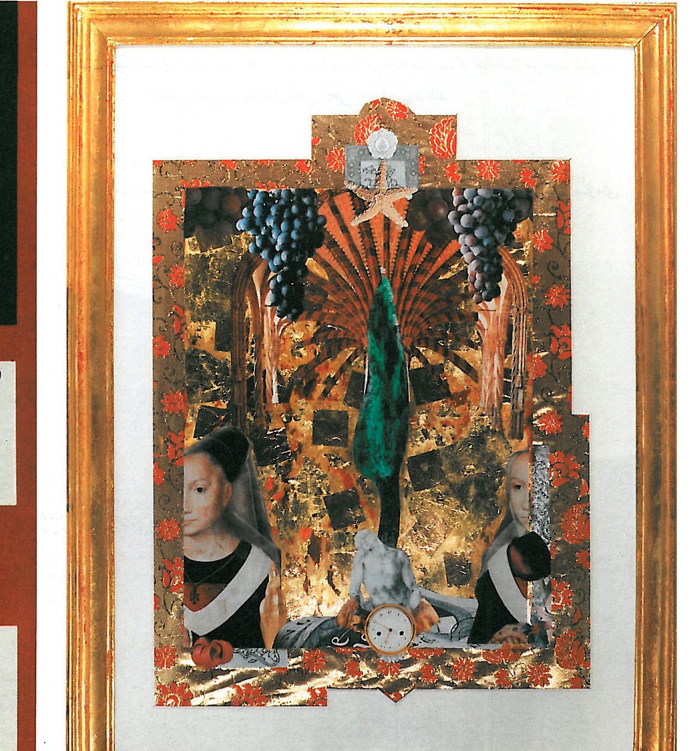 Icon, 1369, collage and brocade, gold leaf and acrylic, 80 x 108