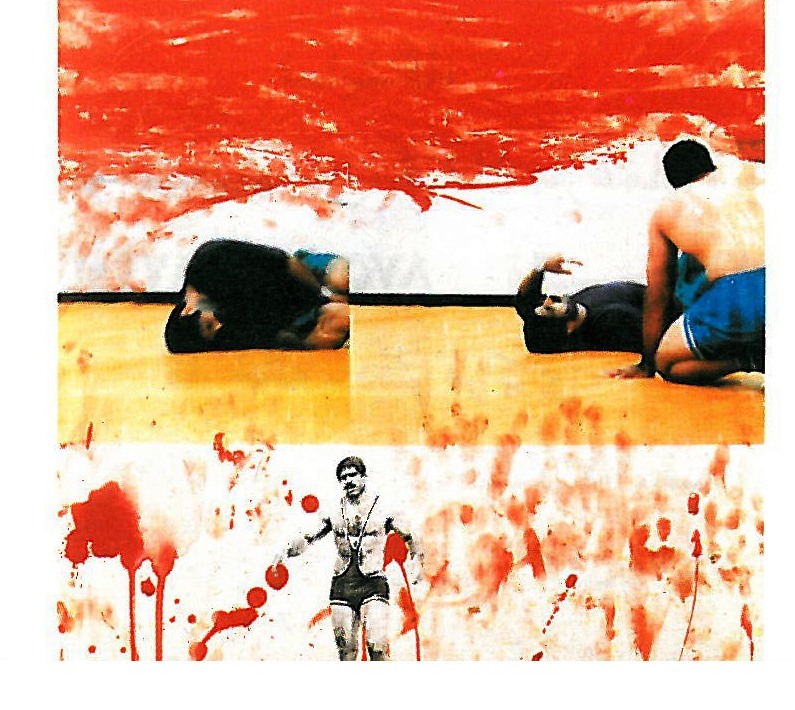 Rostam and Sohrab, 1377, acrylic, laser photograph and collage on paper, 80 x 70
