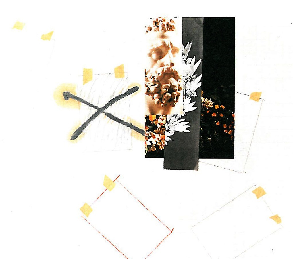 Sacred Elements, 1355, collage with oil on paper, 60 x 90