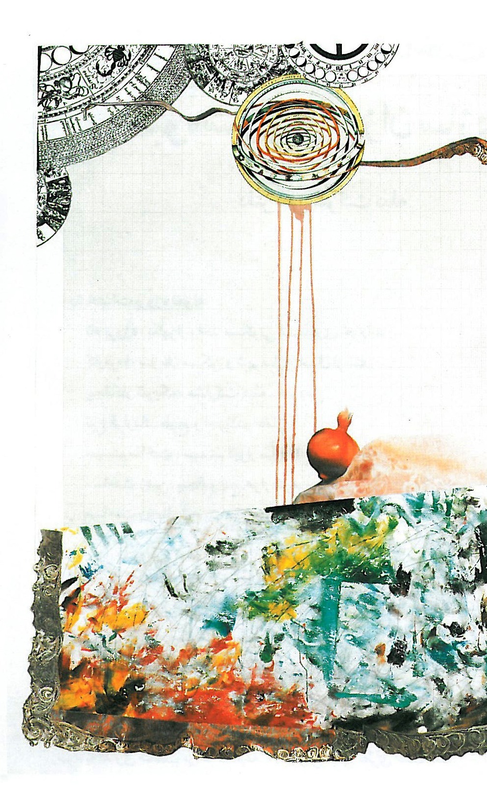 Termeh, 1368, collage, acrylic, pencil and coloured pencil, 100 x 70