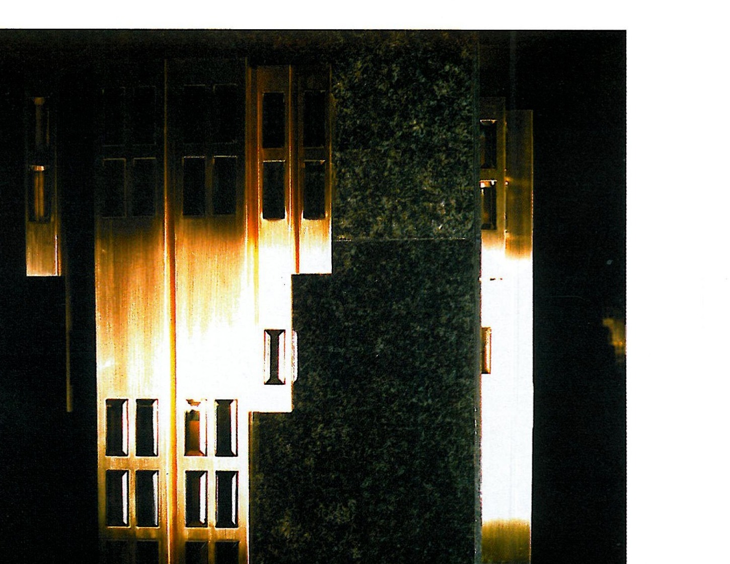 Custom-designed wall sconces for the conference-hall entrance lobby of the Hafeziyeh building.