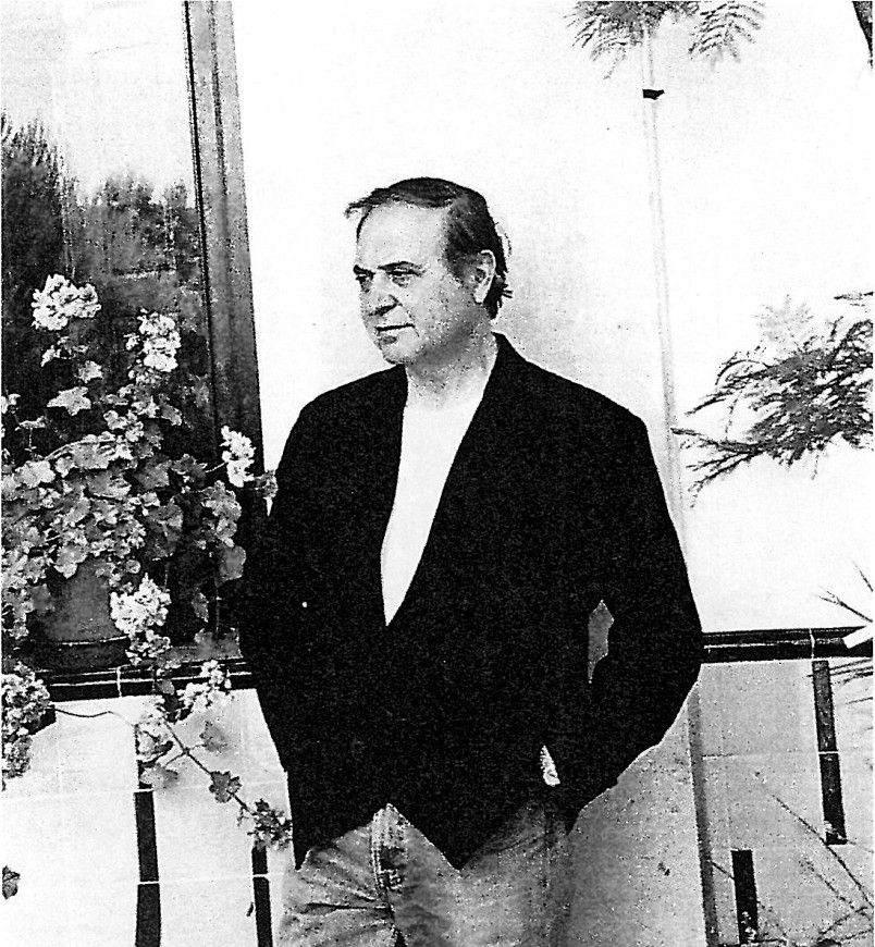 Black-and-white seated portrait of Kamran Diba on the title page