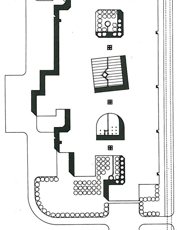 Site plan of Isfahan University's School of Human Sciences showing the interior courtyard