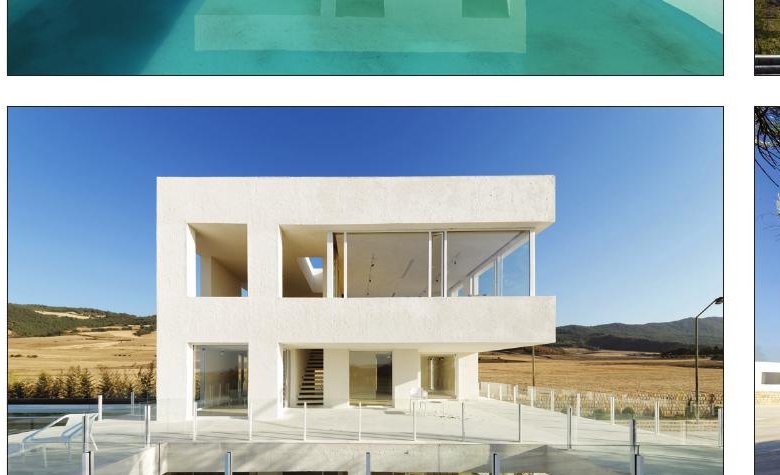 Cheshm Cheran Villa from the side showing the glass-walled upper platform and the rounded volume below