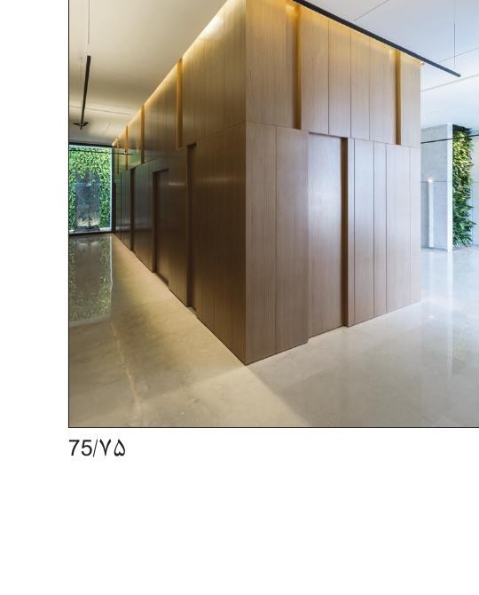 Interior wood-panelled hall corridor of Dove Residential