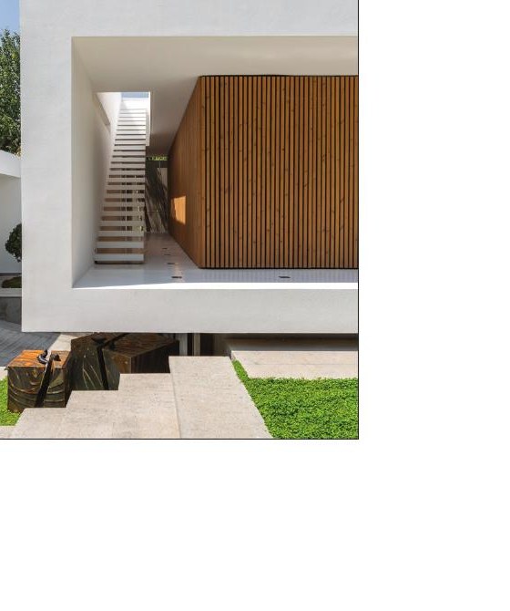 Stair connection between the residential and public floors of Dove Residential