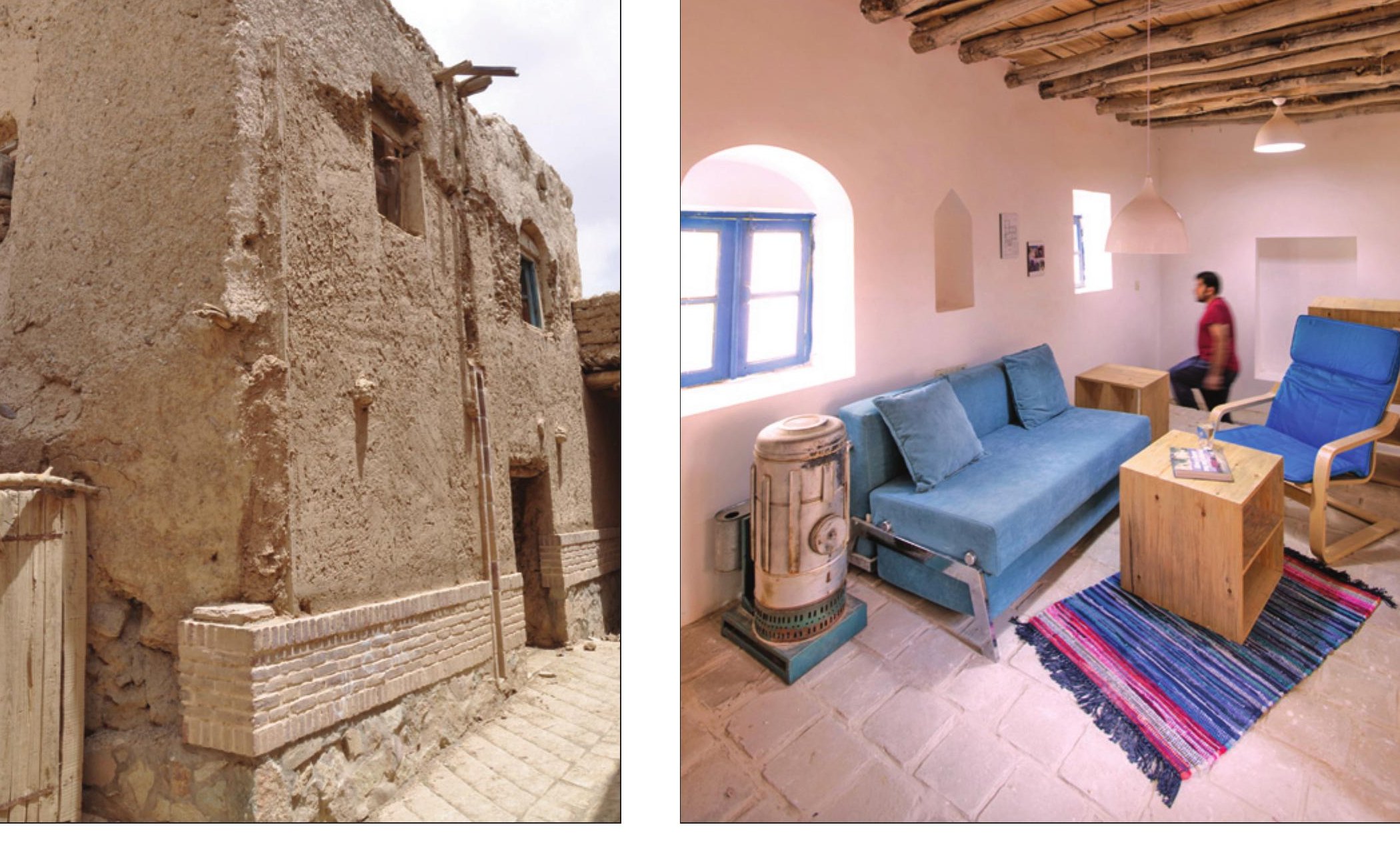 Adobe wall of the Furg house exterior