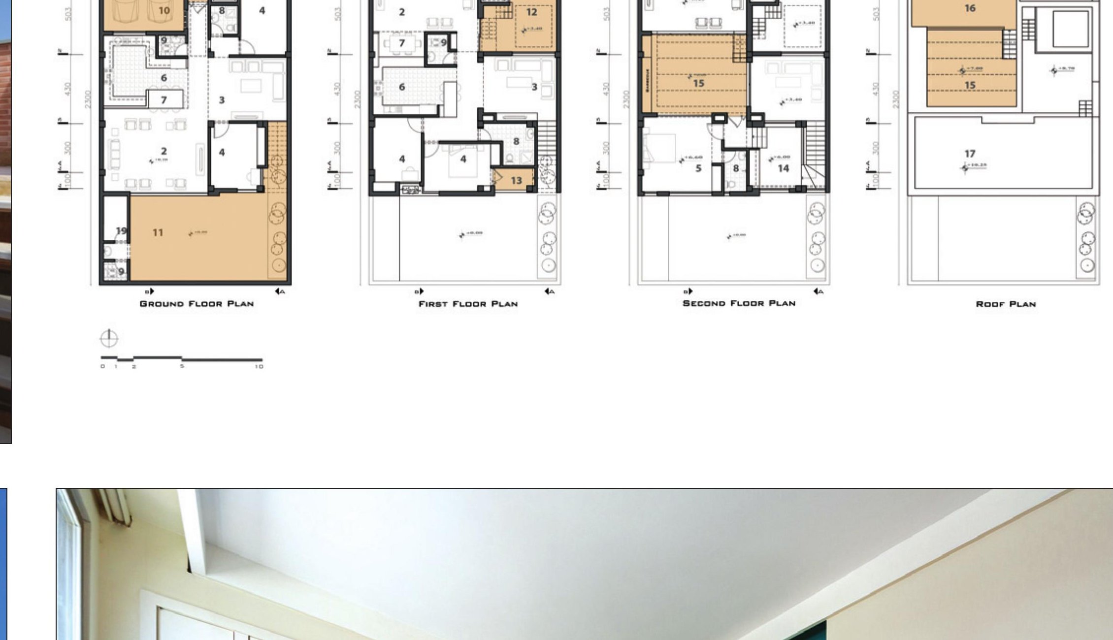 Ground and first floor plans showing two courtyards
