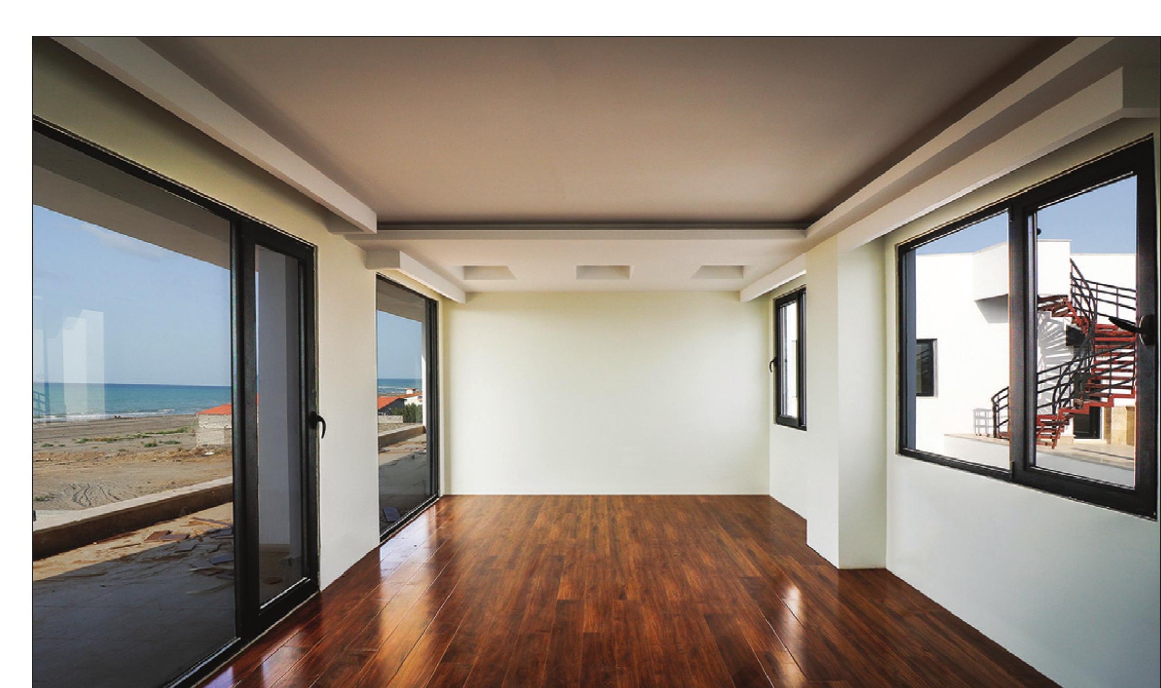 Bright interior with timber floor