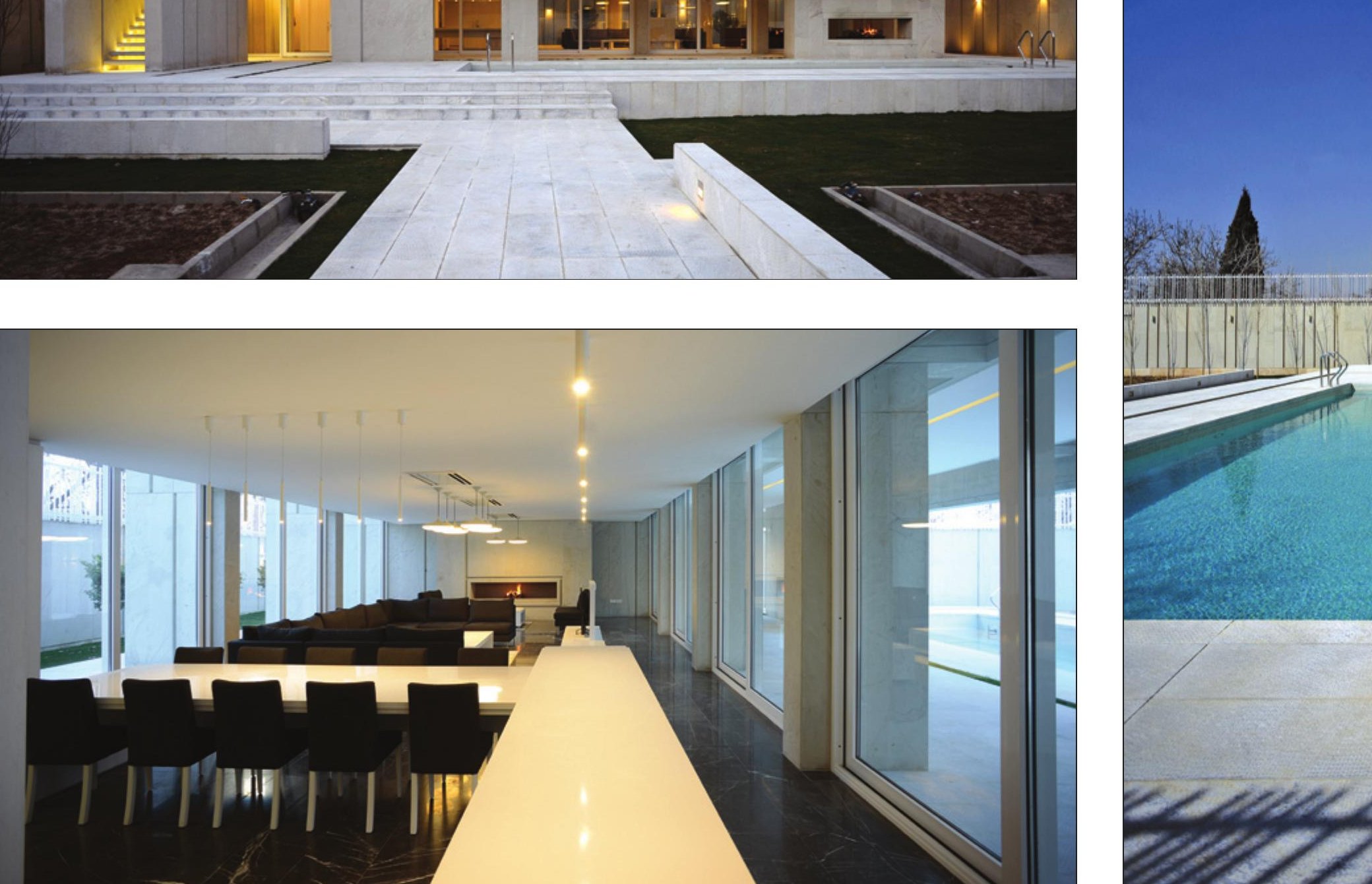 Long polished corridor between the rooms