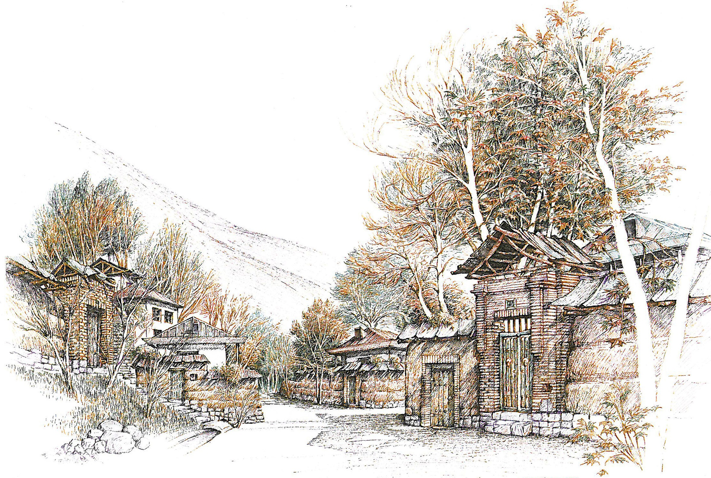 دهکده‌های شمال تهران: طرح‌های قلم و مرکب