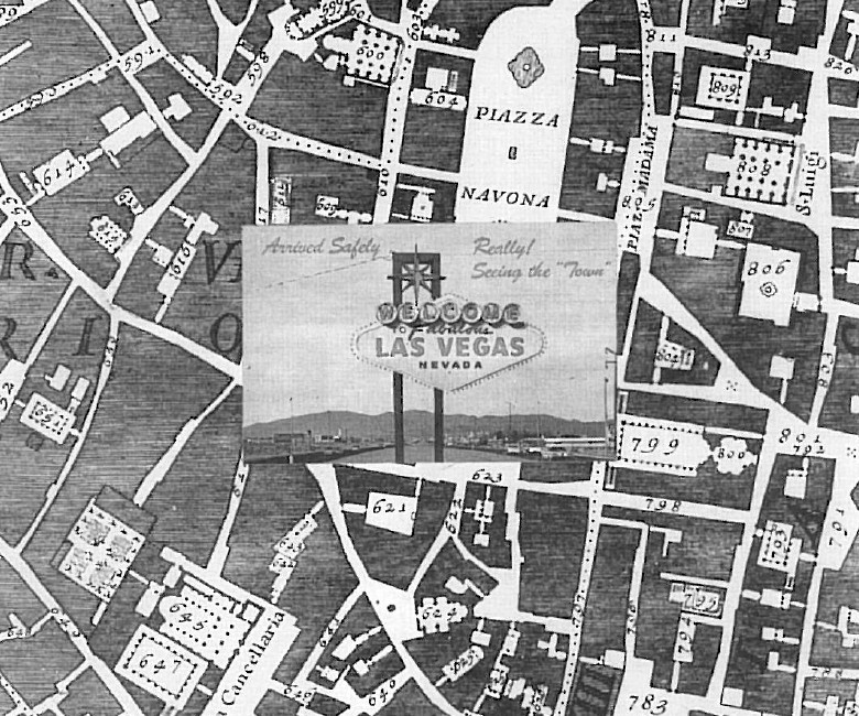 Detailed plan-view map of Las Vegas urban grid with named streets and blocks