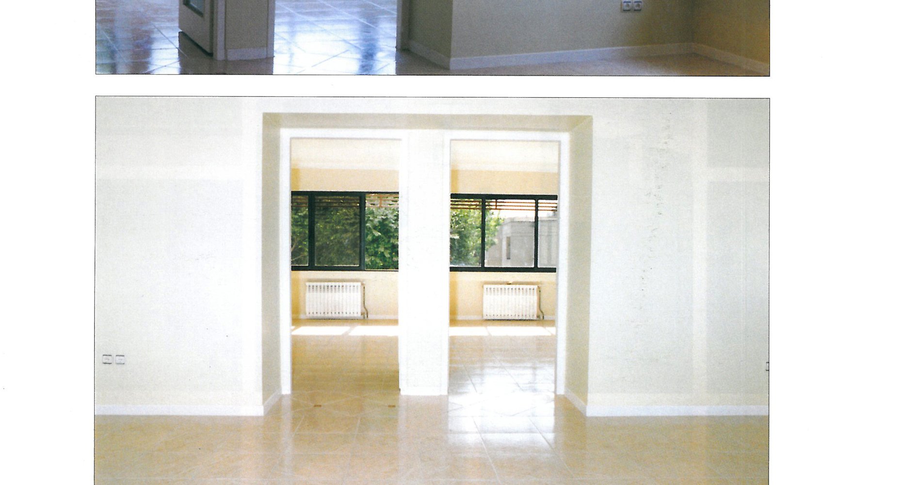 Zarrin Office Complex — interior of an office unit with polished stone flooring.