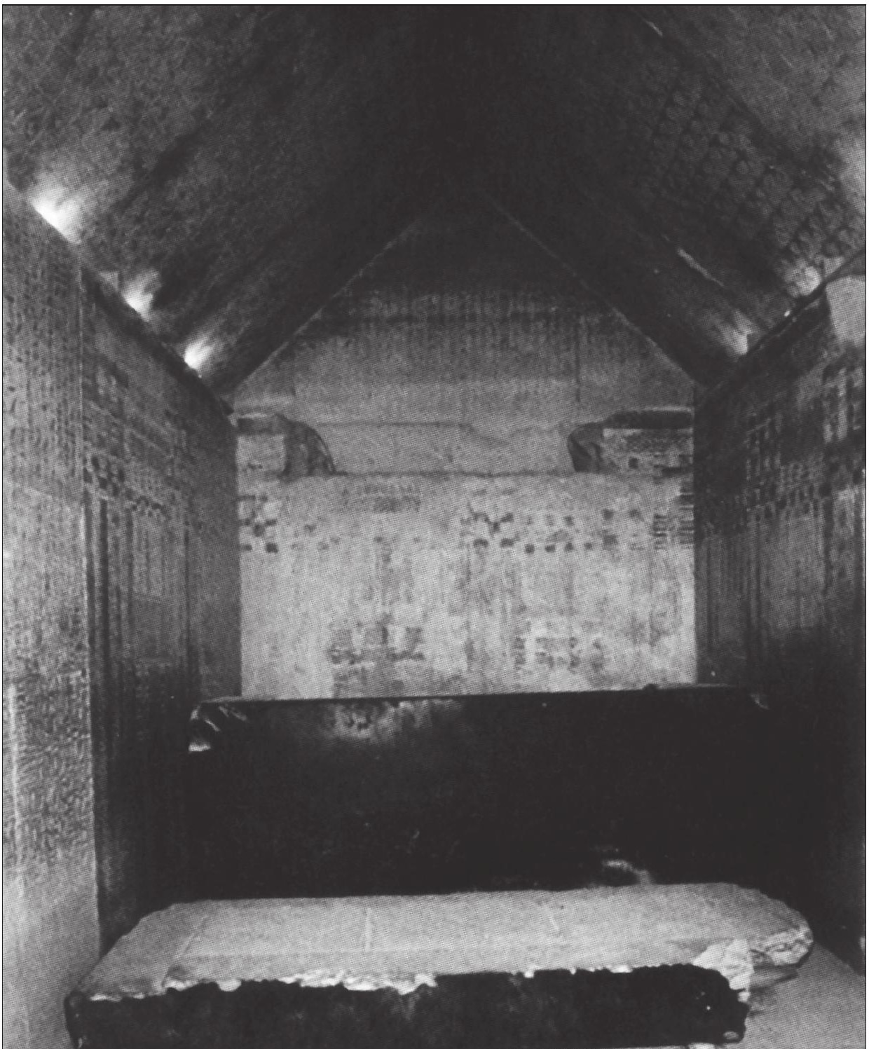 Burial chamber in the pyramid of King Unas, Fifth Dynasty Egypt