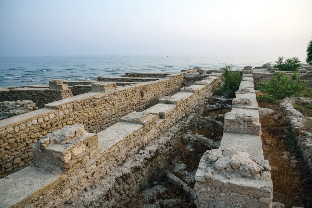 Another view of the Grand Mosque ruins with the sea beyond