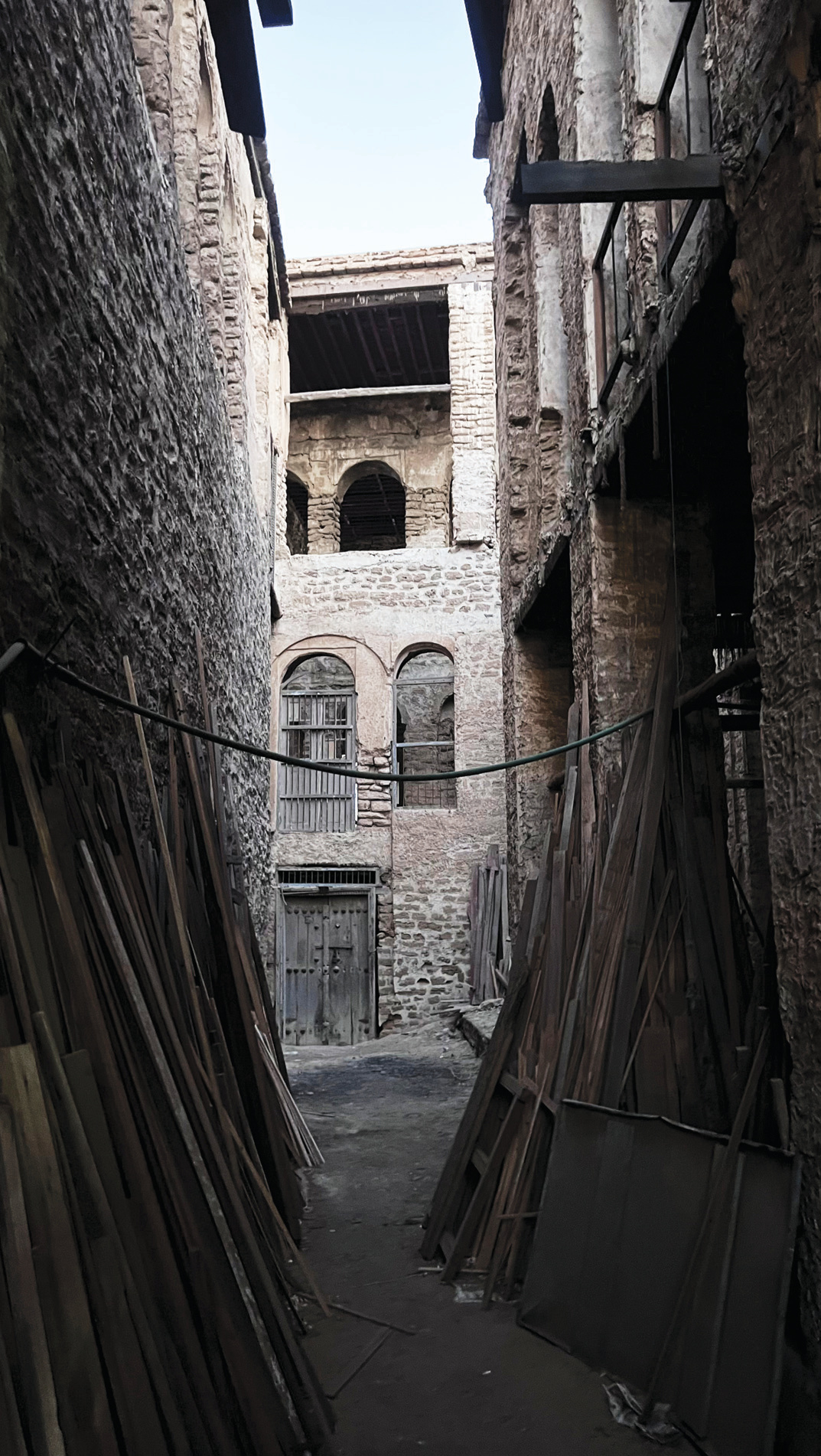 Narrow passage between Haj Raeis's house and his son's building