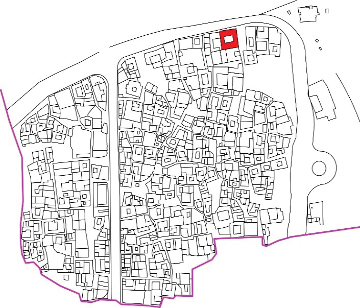 Site plan showing the location of Golshan Edifice in the old Bushehr fabric
