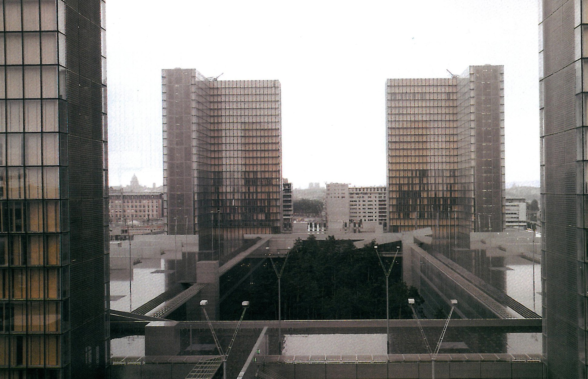 Bibliothèque nationale de France — view from the central courtyard towards the towers
