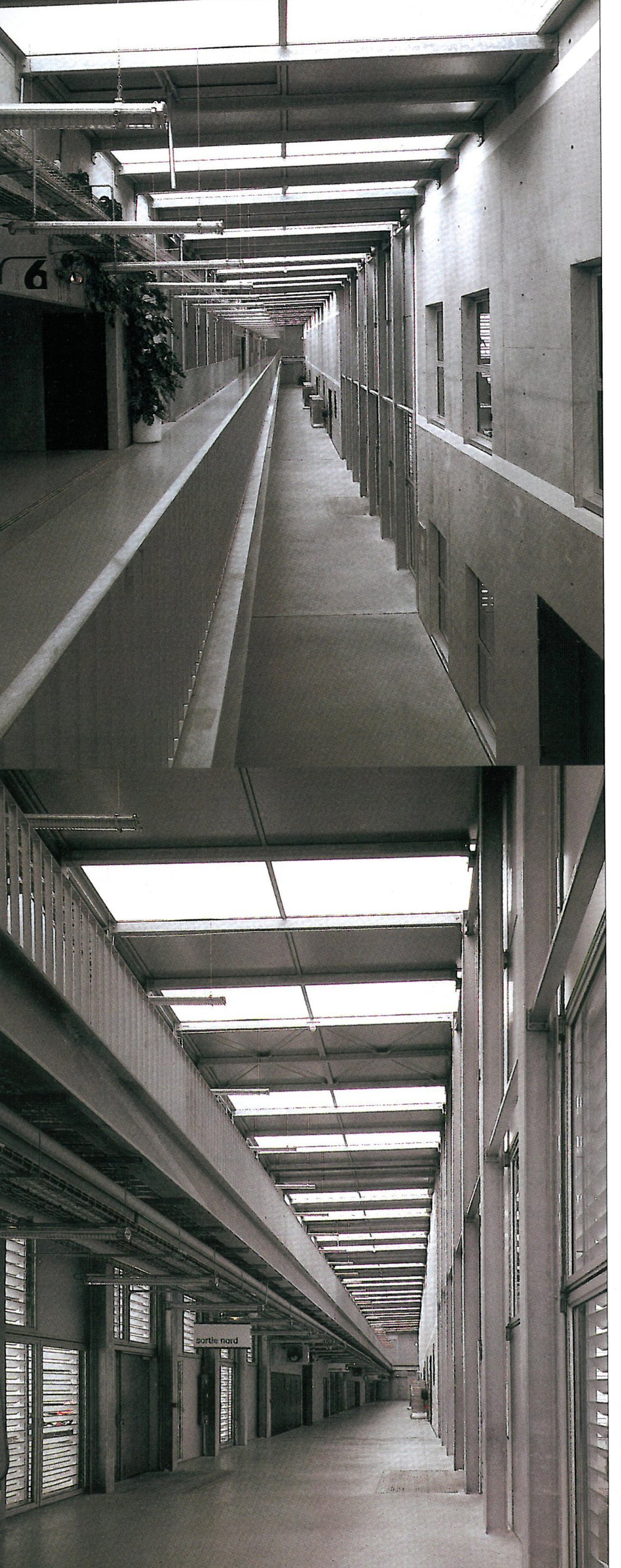 Technical Book Centre at Bussy-Saint-Georges — long ramp-like circulation halls