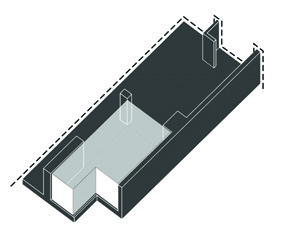 Axonometric diagram of a unit variation with different spatial arrangement