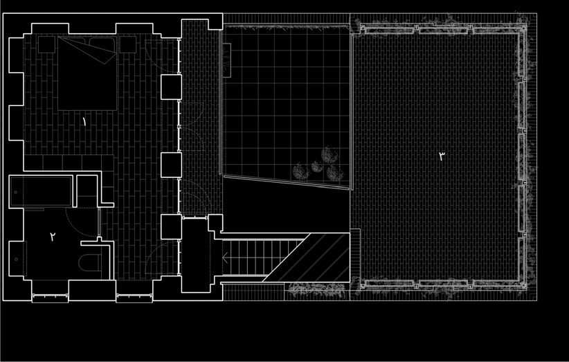 First floor plan of Villa Nia showing bedroom, bathroom, and roof garden
