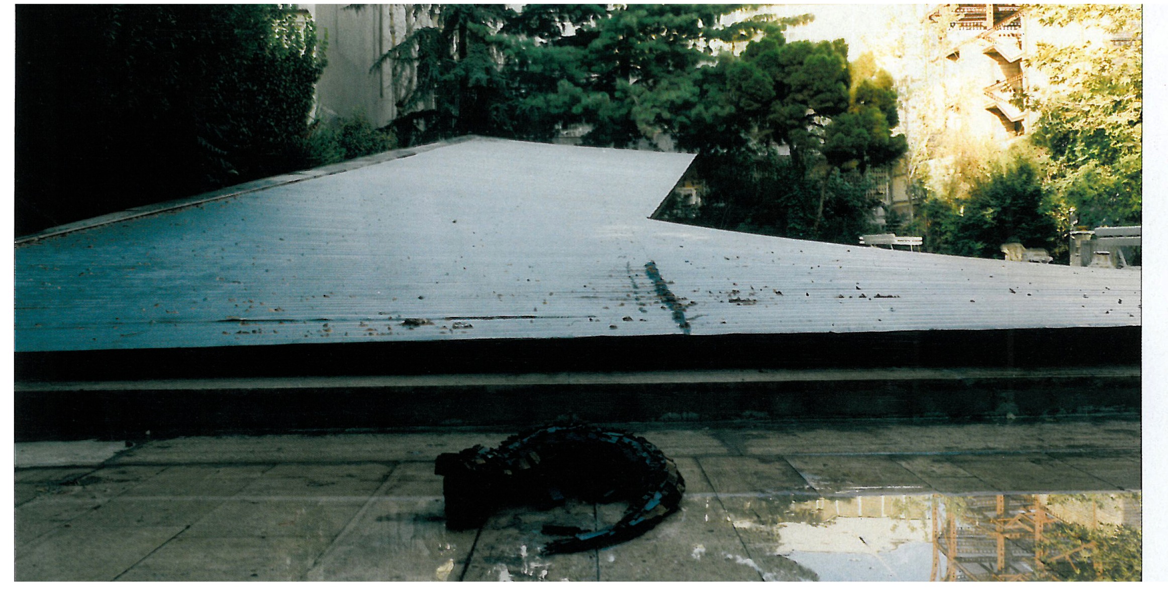 Second Prize: Rafsanjan Sport Center — interior detail of the brick stair and metal roof
