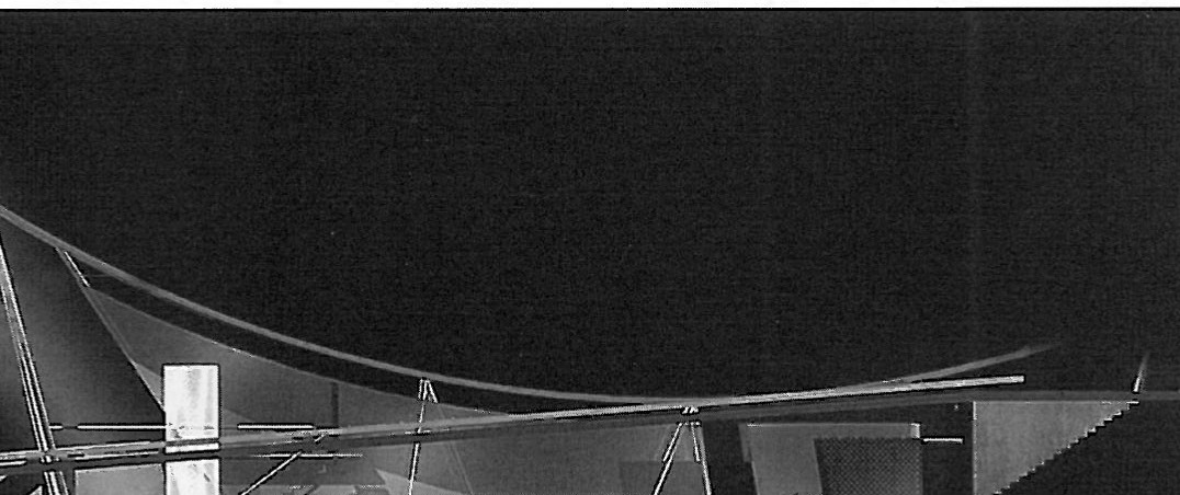 Night view of the proposed Iran-Embassy-Sweden model, with its stretched tent-form roof