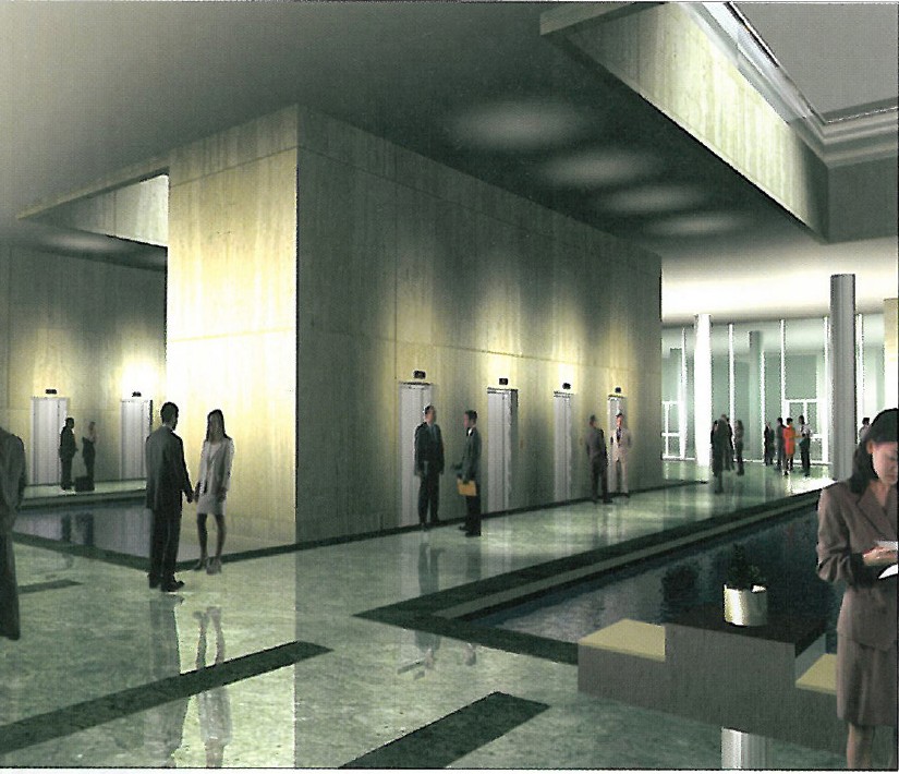 Entry 4 — interior elevator-lobby rendering