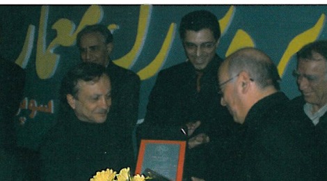 Award presentation at the 2nd Grand Memar Award ceremony, with jury members and winners on stage