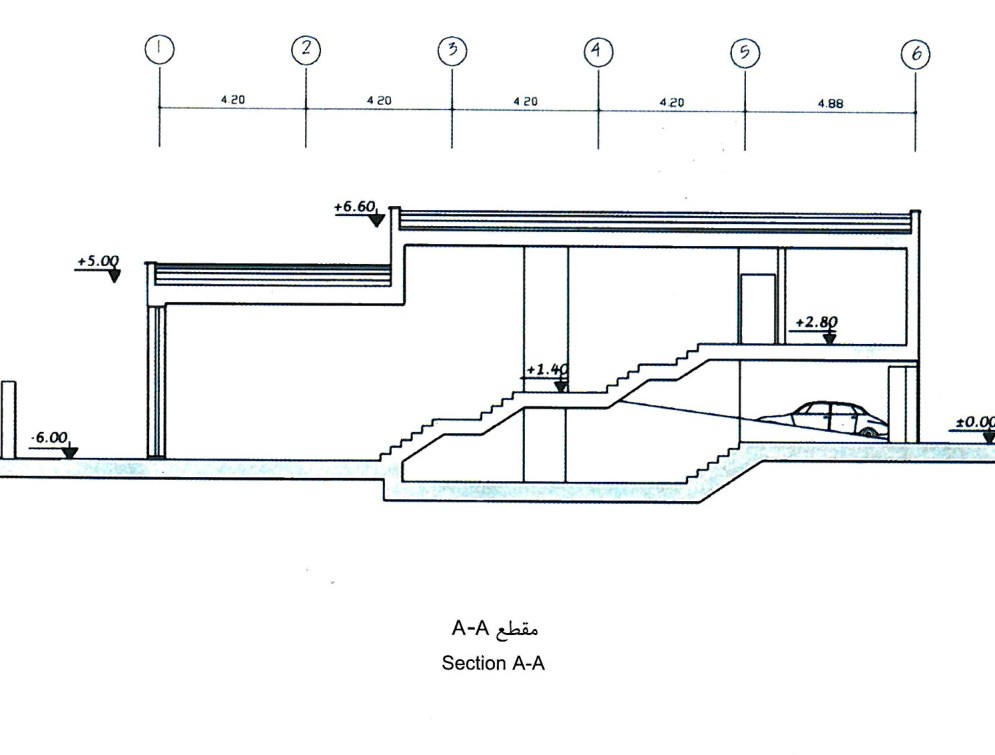 Sadri House, Isfahan (1st place) — section A-A