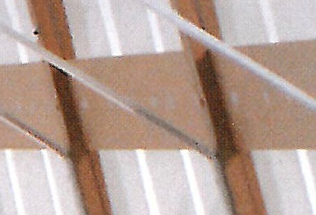 Side view of the canopy: timber ribs and translucent plastic rods