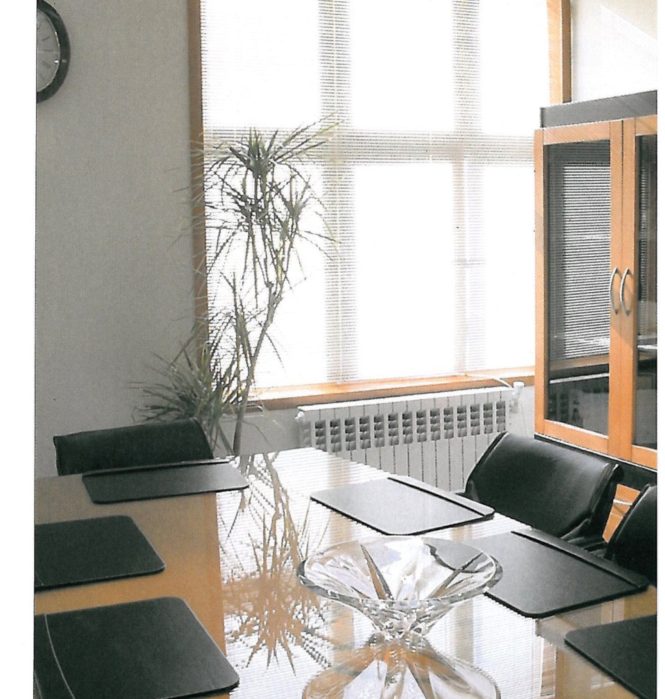 Conference room in daylight, left unused