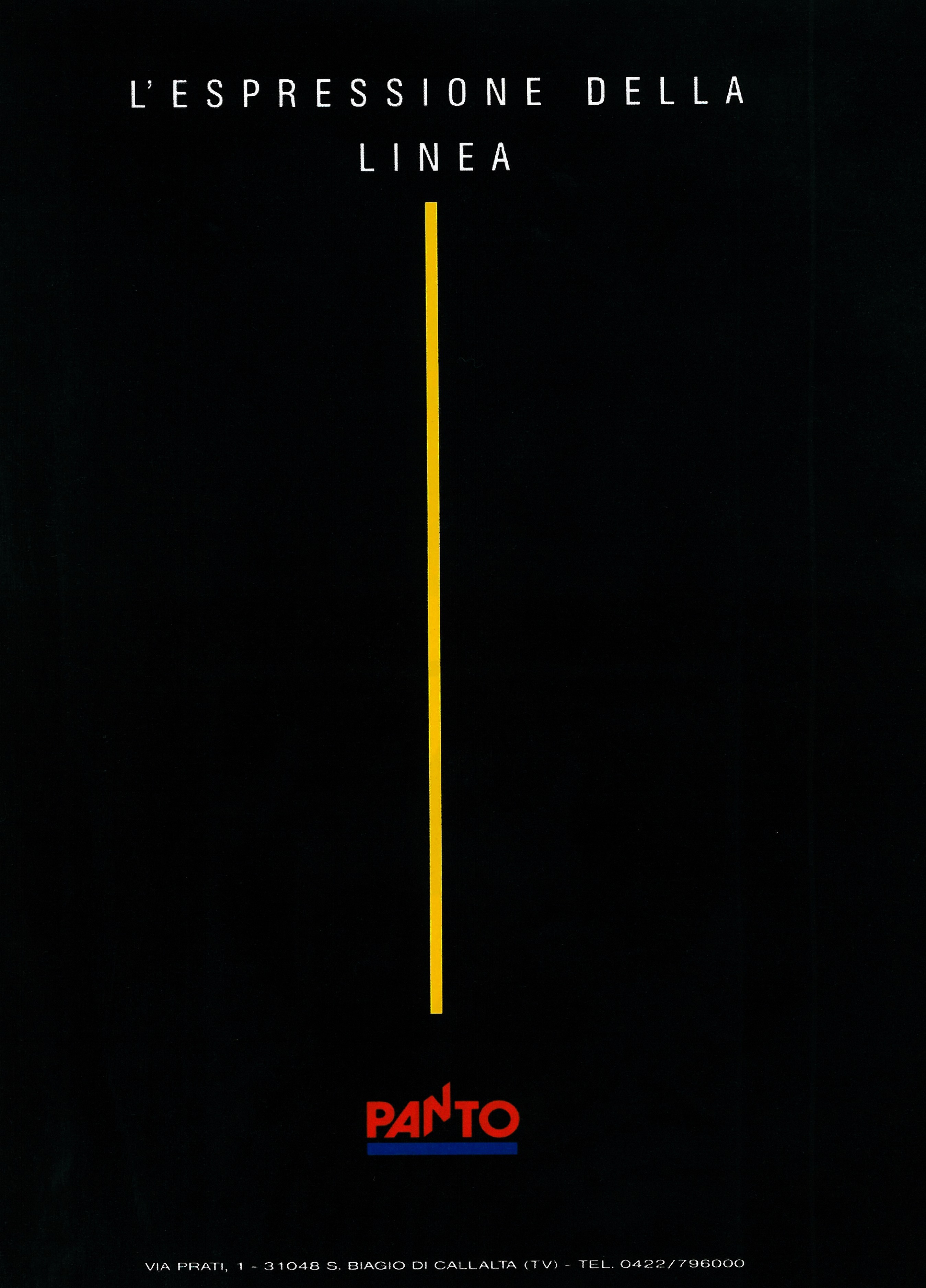 Panto advertisement under the slogan 'L'espressione della linea' — the expression of the line