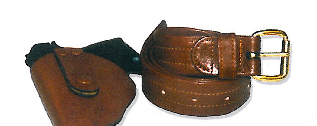 A small leather mirror