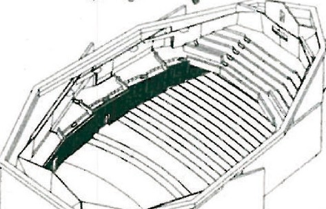 Longitudinal section drawing of the Toyama complex at 1:1,200 scale